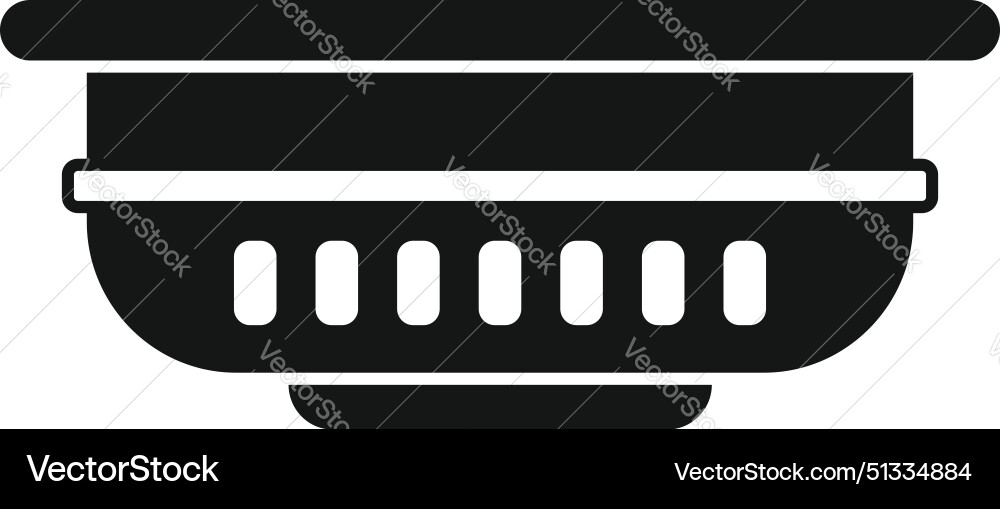 Black Colander Ikone isoliert auf weiß Black Colander Ikone isoliert auf weiß Vektorbild