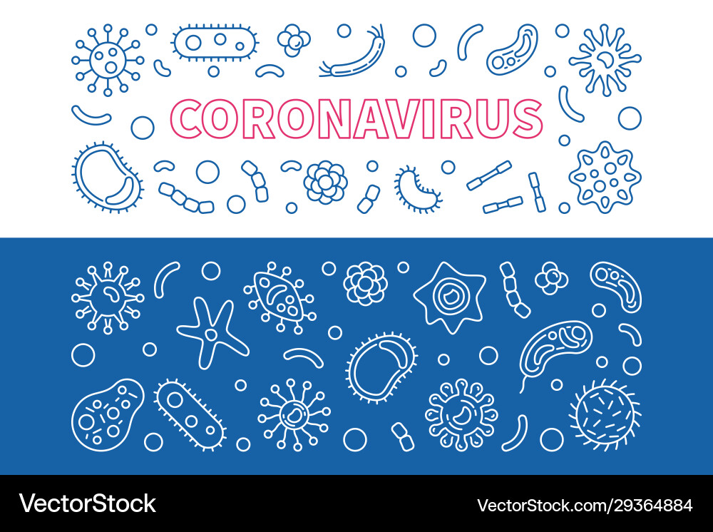 Coronavirus outline creative horizontal Coronavirus outline creative horizontal vector image