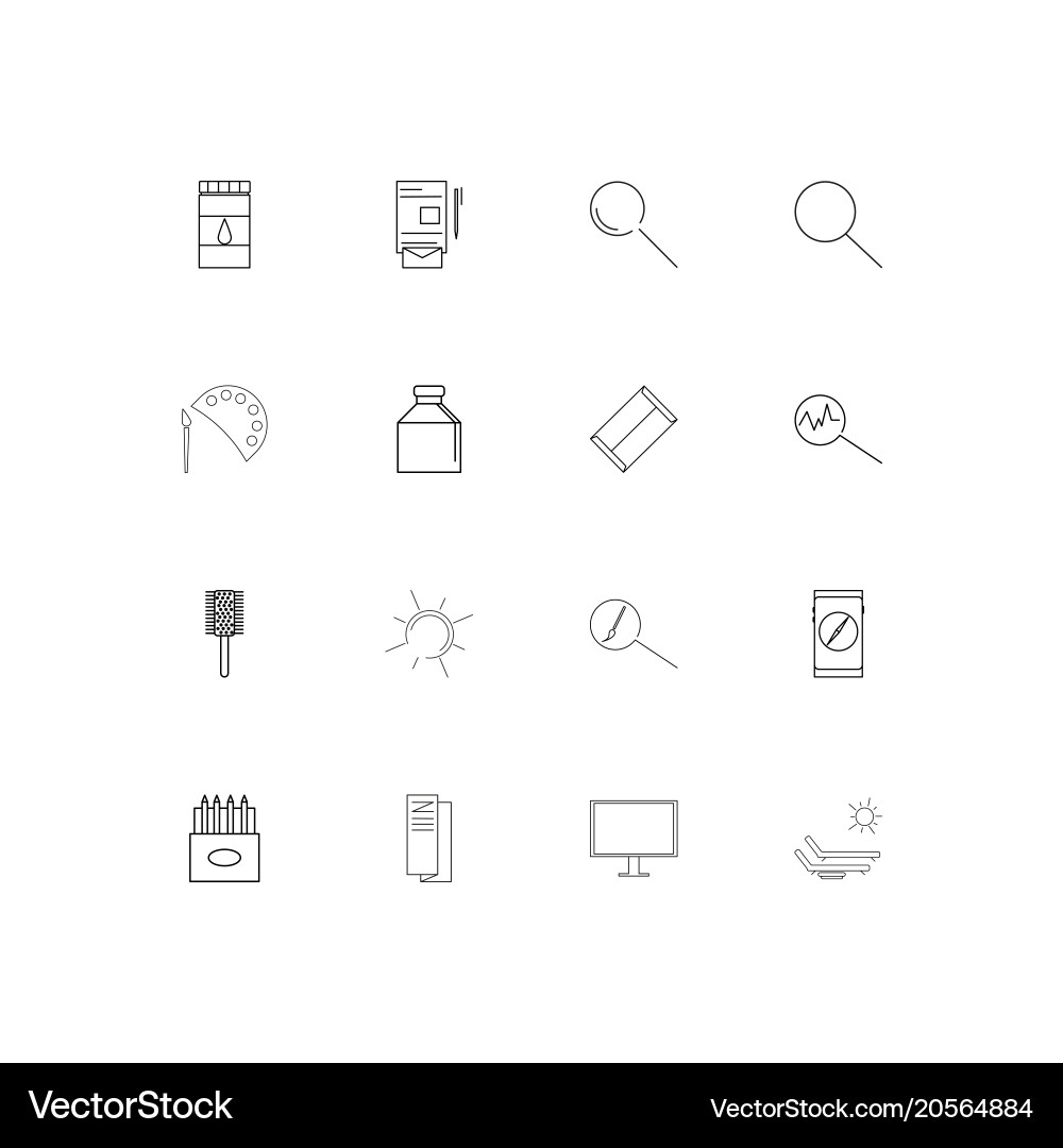 Creative process and design simple linear icons vector image