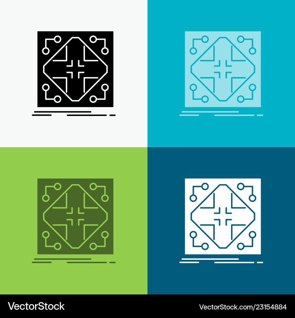 Data infrastructure network matrix grid icon over Data infrastructure network matrix grid icon over vector image