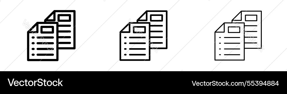Duplicate icons in three different stroke lines vector image