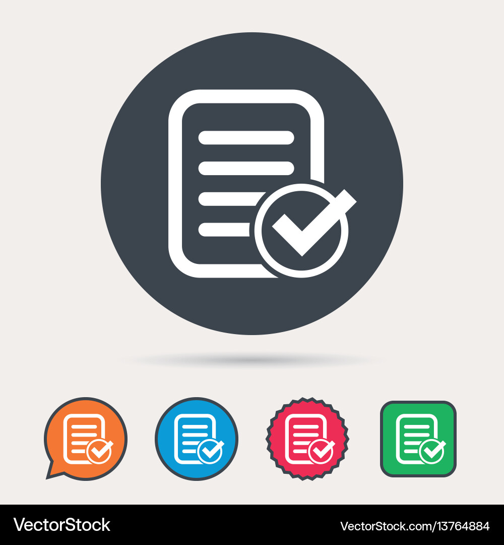 File selected icon document page with check Vector Image