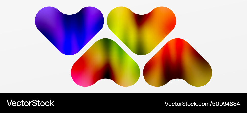 Four colorful hearts arranged symmetrically Four colorful hearts arranged symmetrically vector image