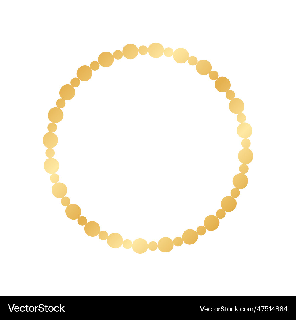 Golden round frame made with dots pattern Golden round frame made with dots pattern vector image