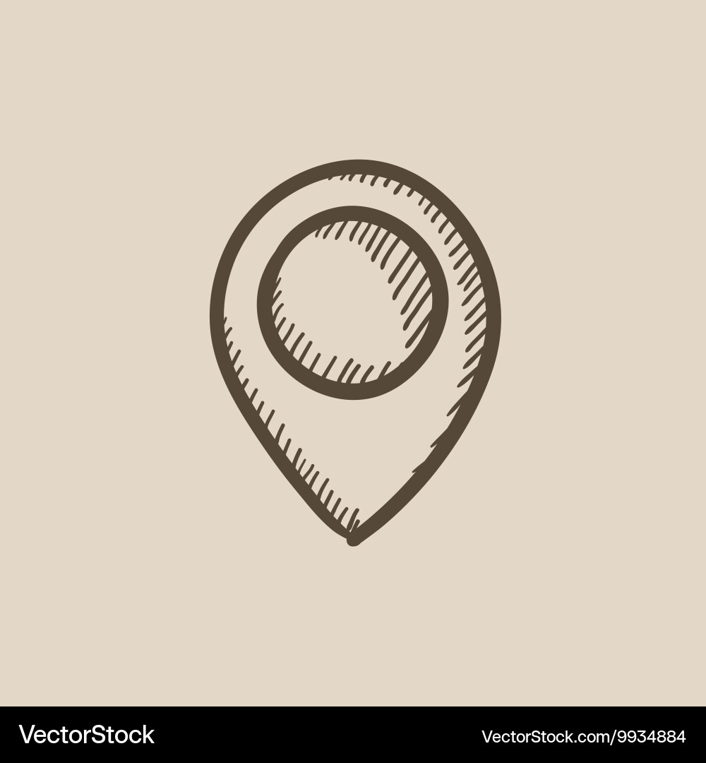 Hand-Drawn Map Pointer Icon vector image