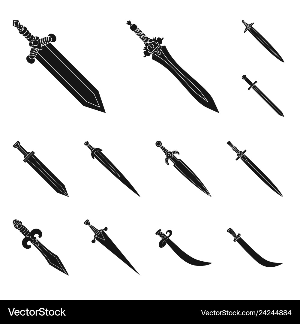 Isolated object of sharp and blade sign set Vector Image