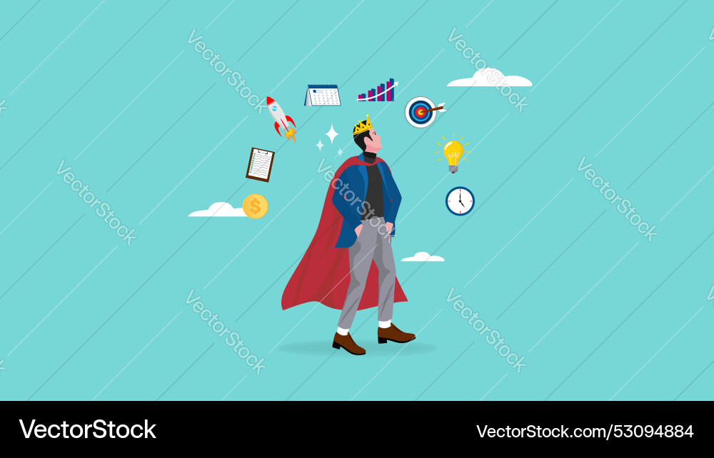 Multitalented worker multiple project management Multitalented worker multiple project management vector image