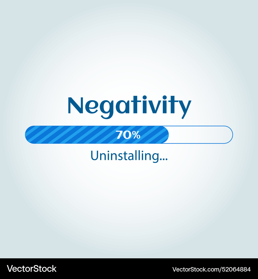 Negativity uninstalling image Negativity uninstalling image Vector Image