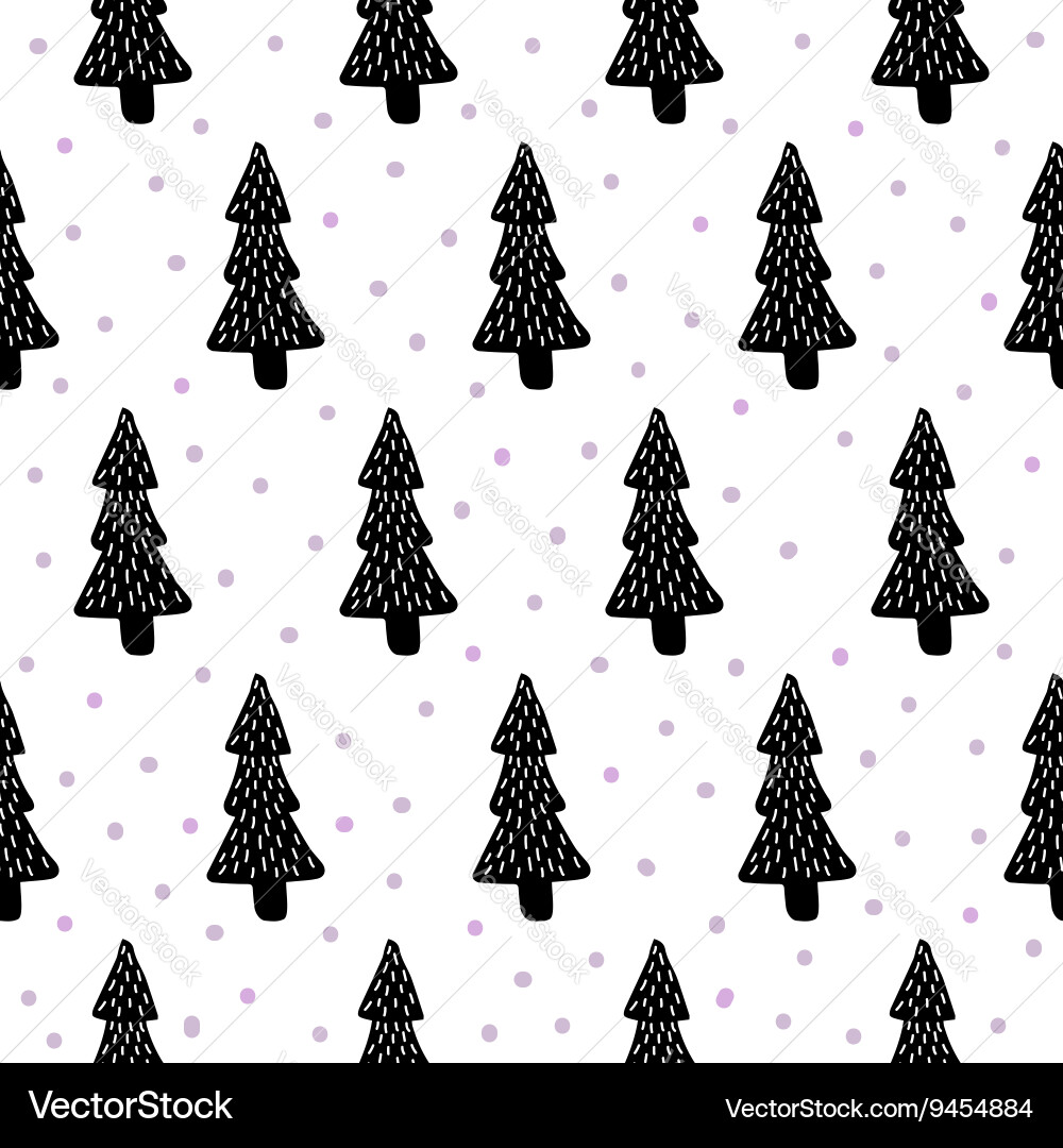Pine trees pattern vector image