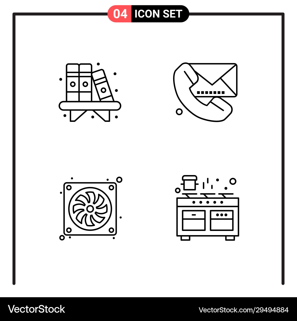 Set 4 line style icons for web and mobile Set 4 line style icons for web and mobile Vector Image