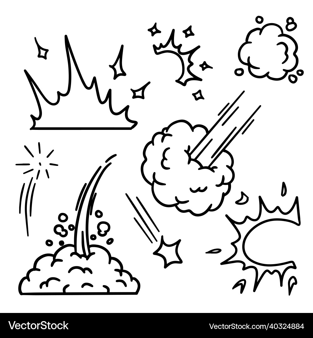 Sketch effect of flash and explosion Vector Image