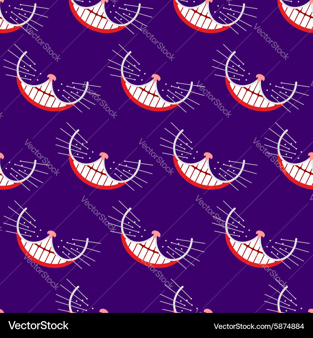 Smile cat seamless pattern background Vector Image