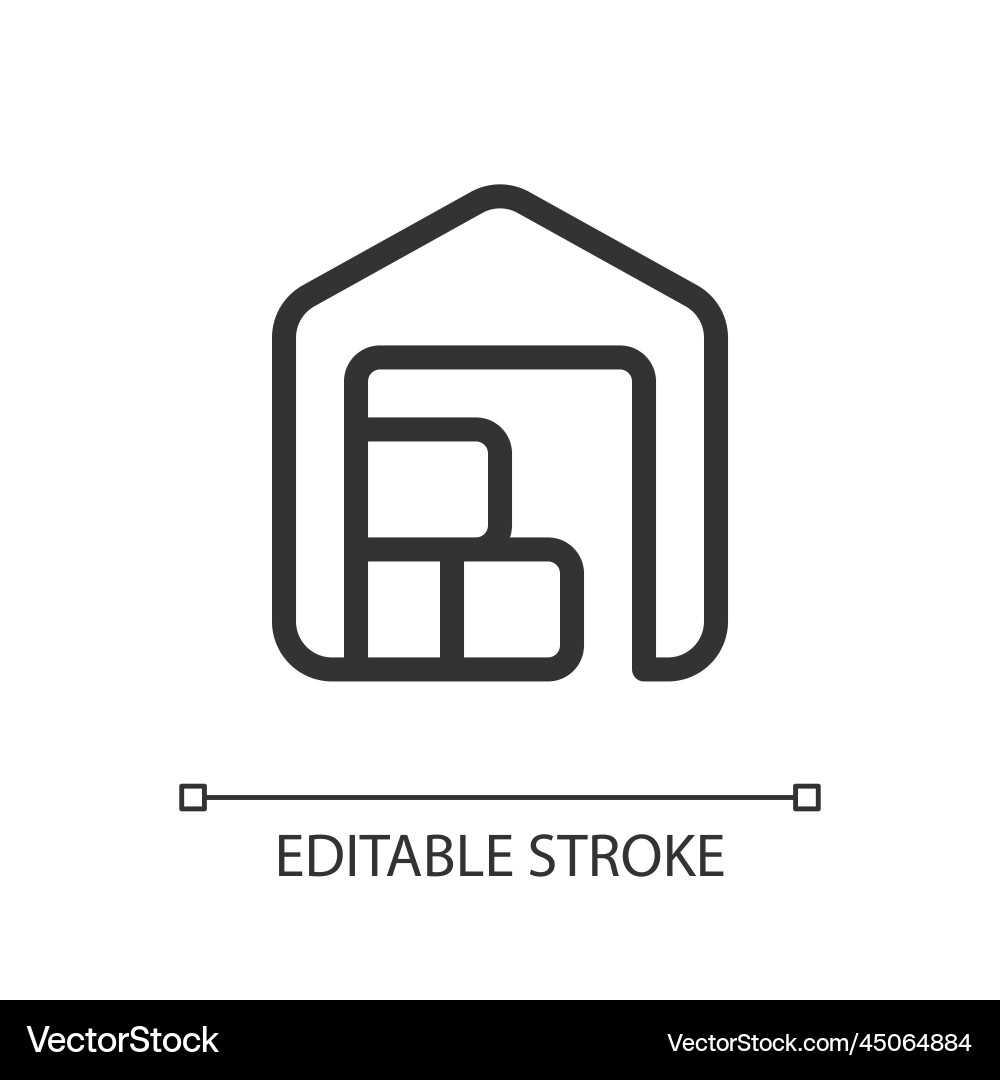 Warehouse pixel perfect linear ui icon Warehouse pixel perfect linear ui icon vector image