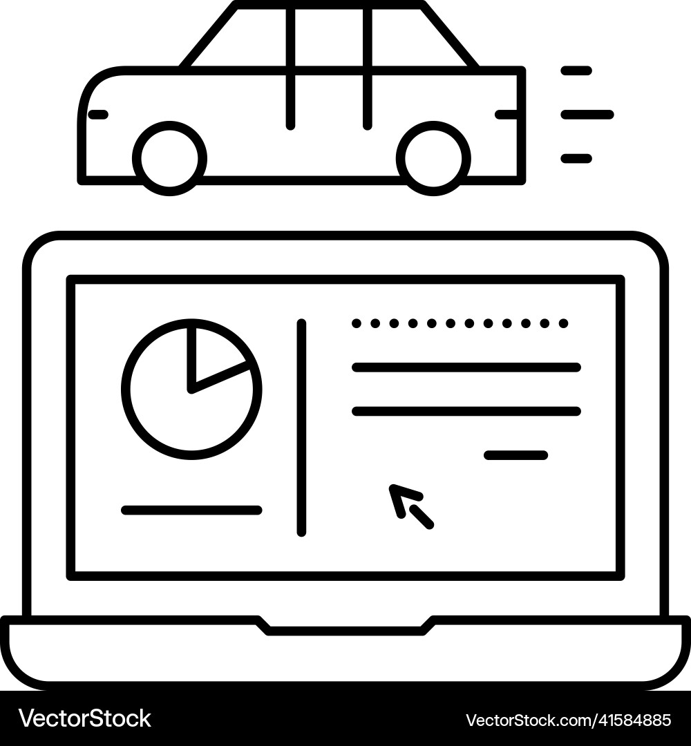 Car test computer program line icon vector image