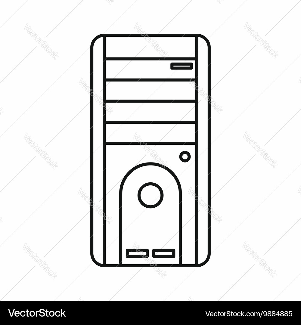 Computer system unit icon outline style vector image