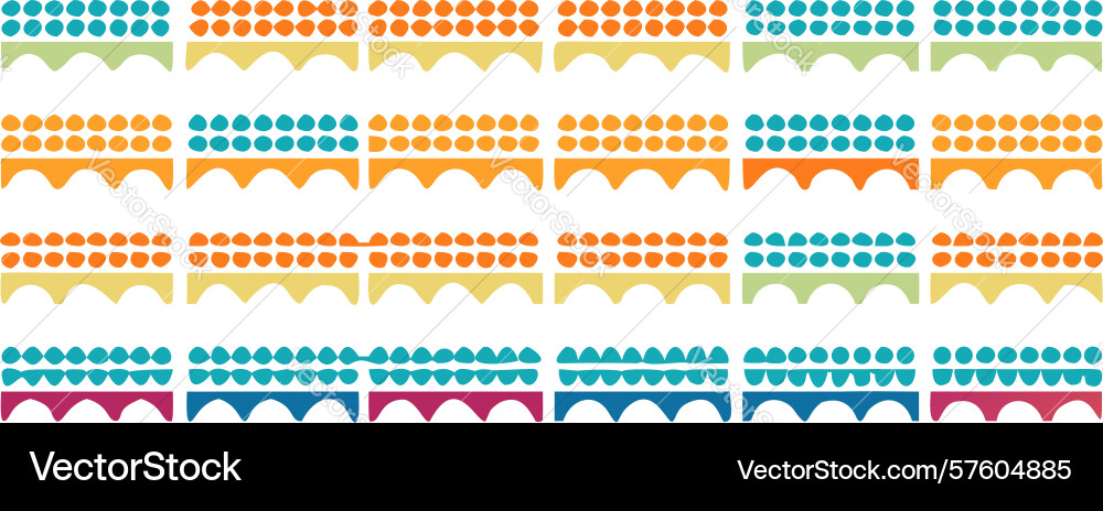 Festive rows of colorful bunting design Vector Image