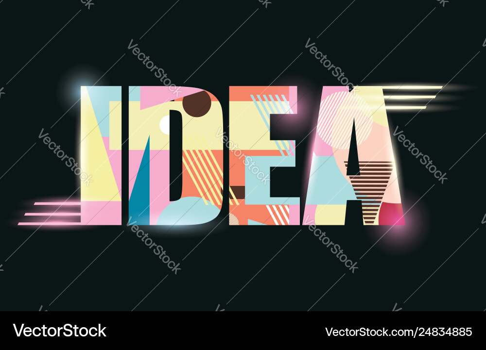 Idea concept with abstract design retro style Vector Image