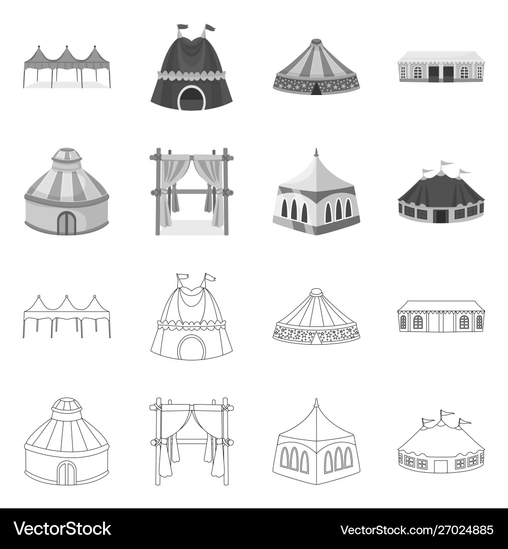 Isolated object roof and folding symbol set Vector Image