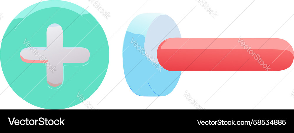 Plus and Minus Button Icons Vector Image