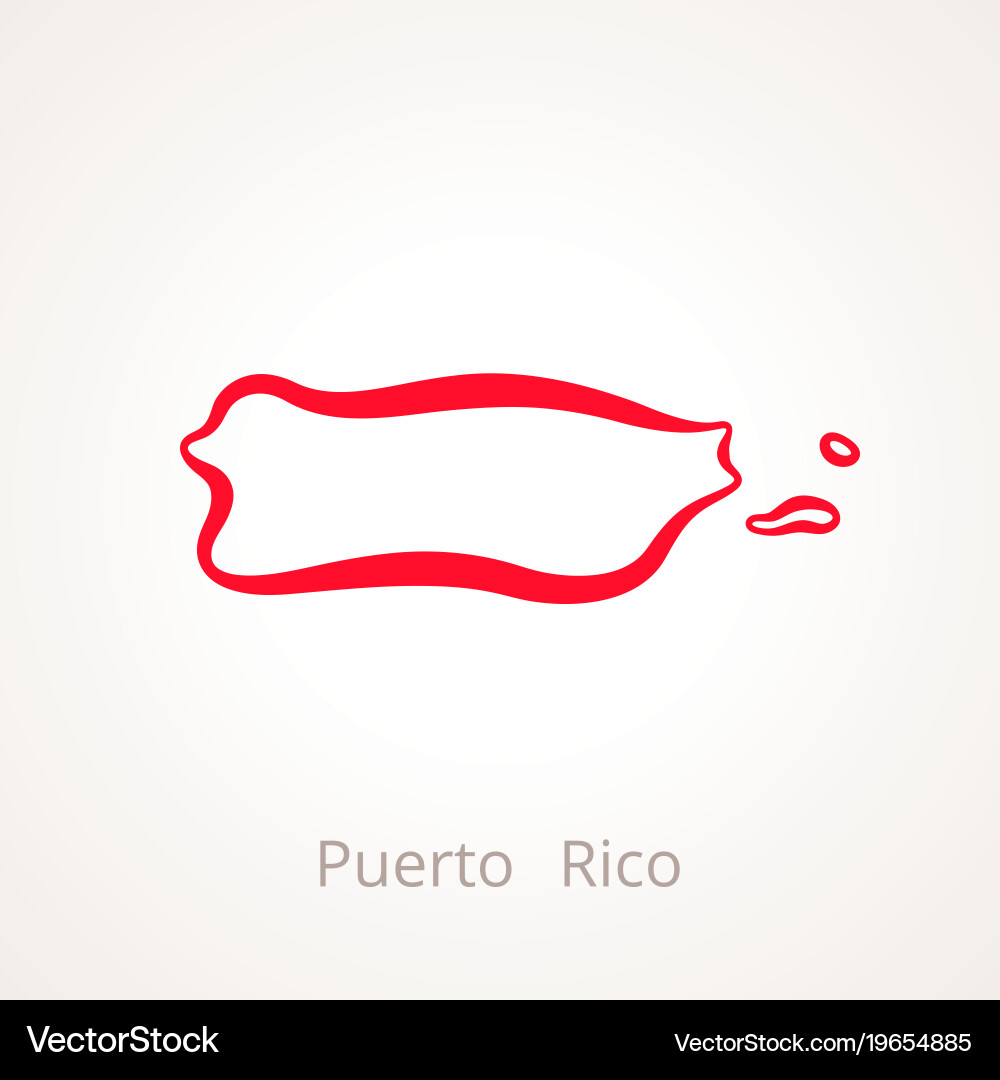 Puerto Rico Map with Red Marking vector image