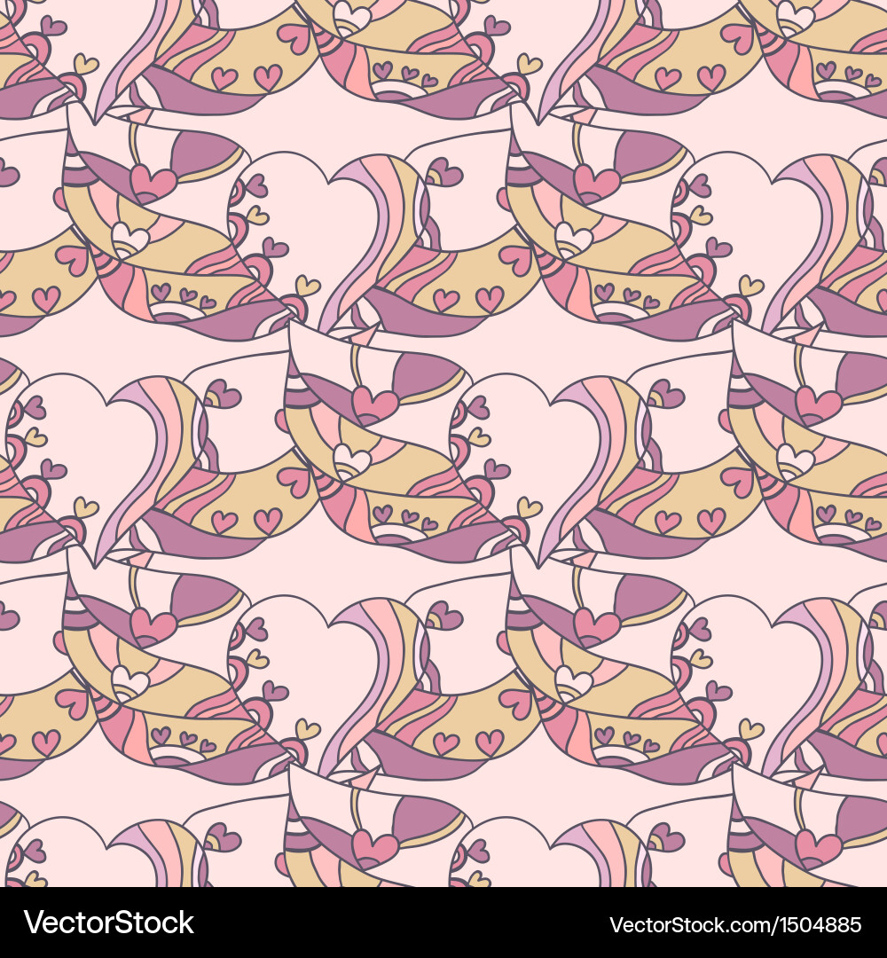 Seamless abstract pattern with hearts vector image