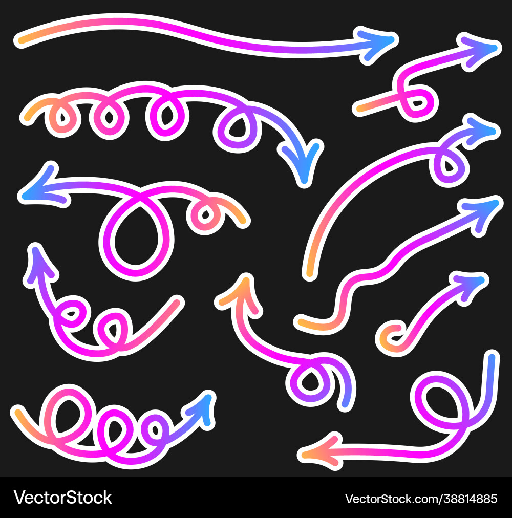 Set different gradient multicolored arrows Set different gradient multicolored arrows vector image