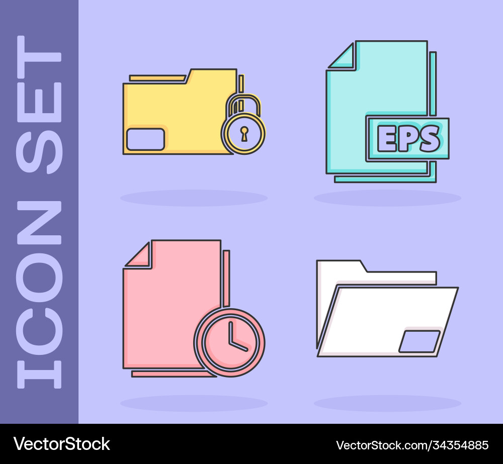 Set document folder and lock Vector Image