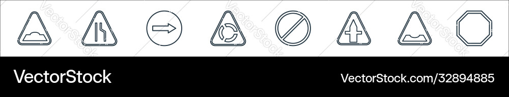Signaling line icons linear set quality Signaling line icons linear set quality Vector Image