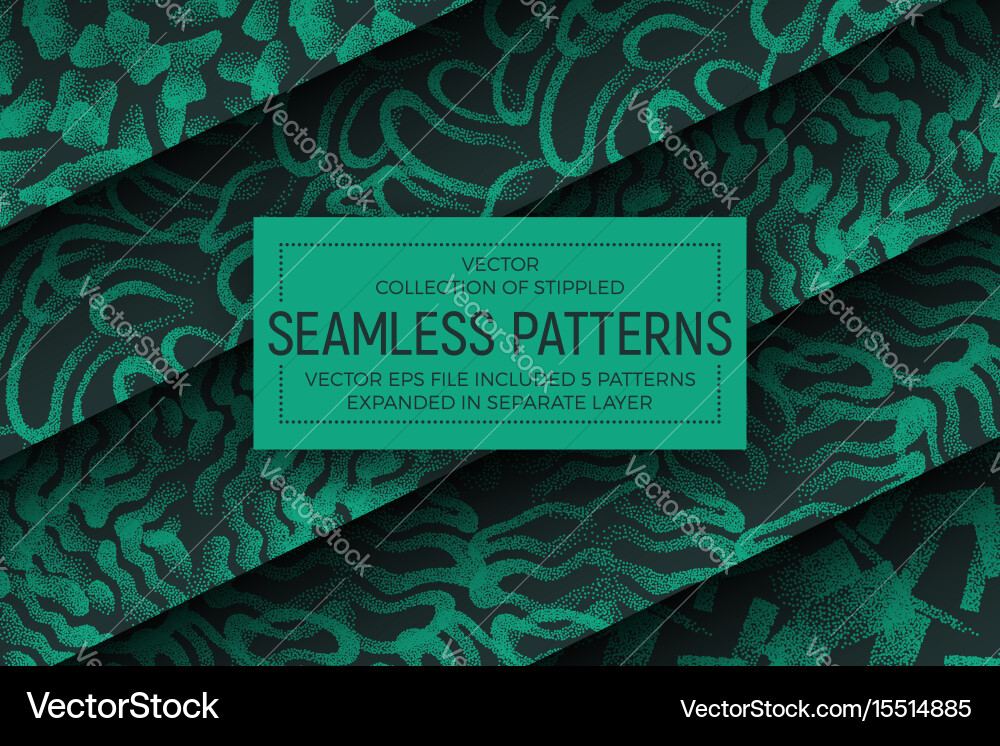 Stippled Abstract Patterns Vector Image