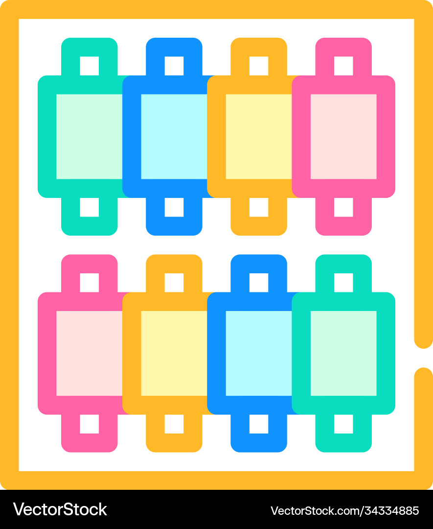 Threads set color icon flat Vector Image