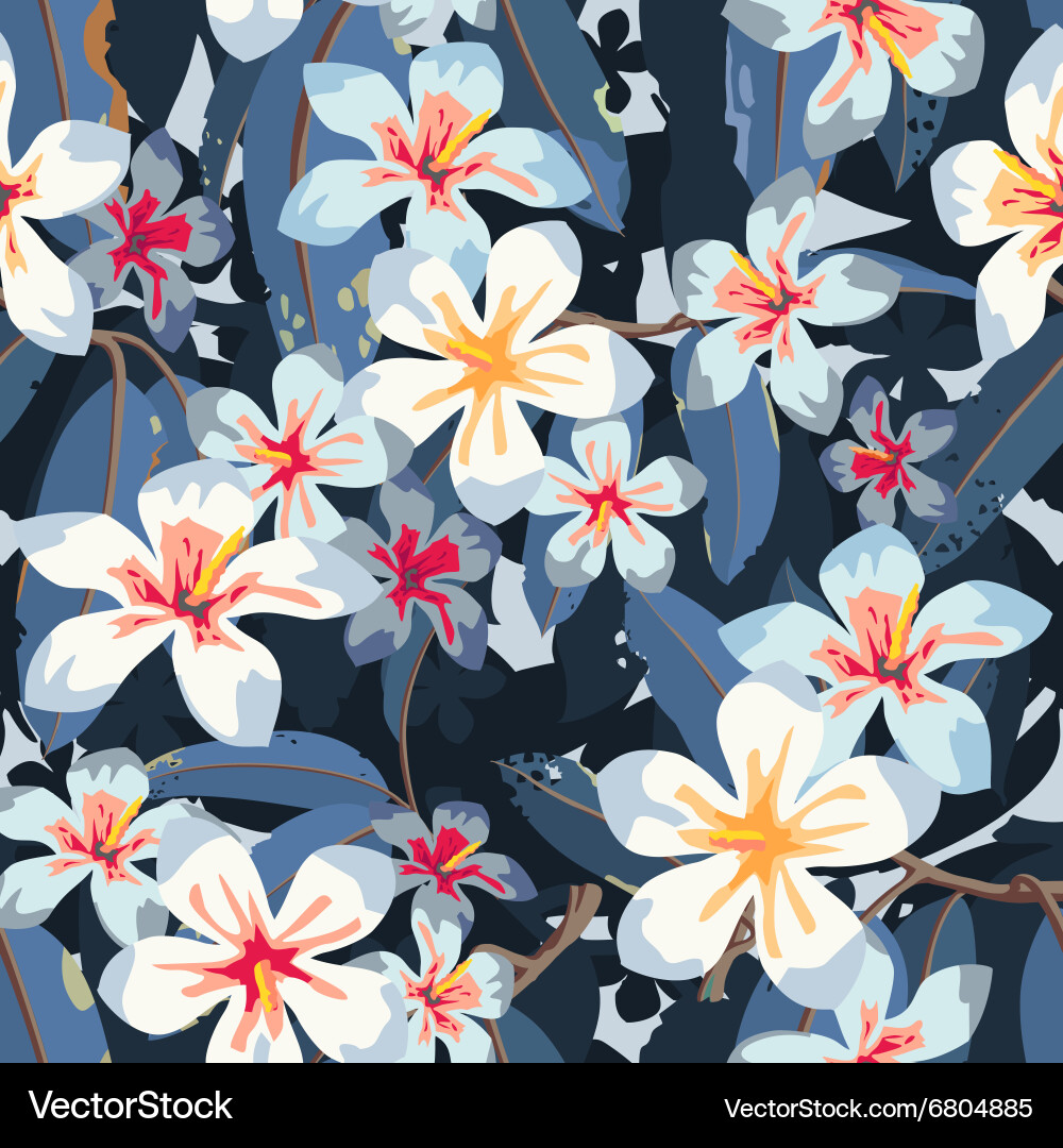 Tropical Floral Pattern Vector Image