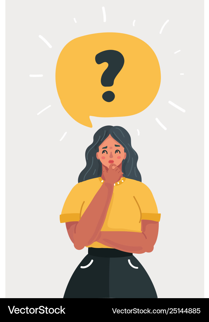 Woman with Question Bubble Royalty Free Vector Image