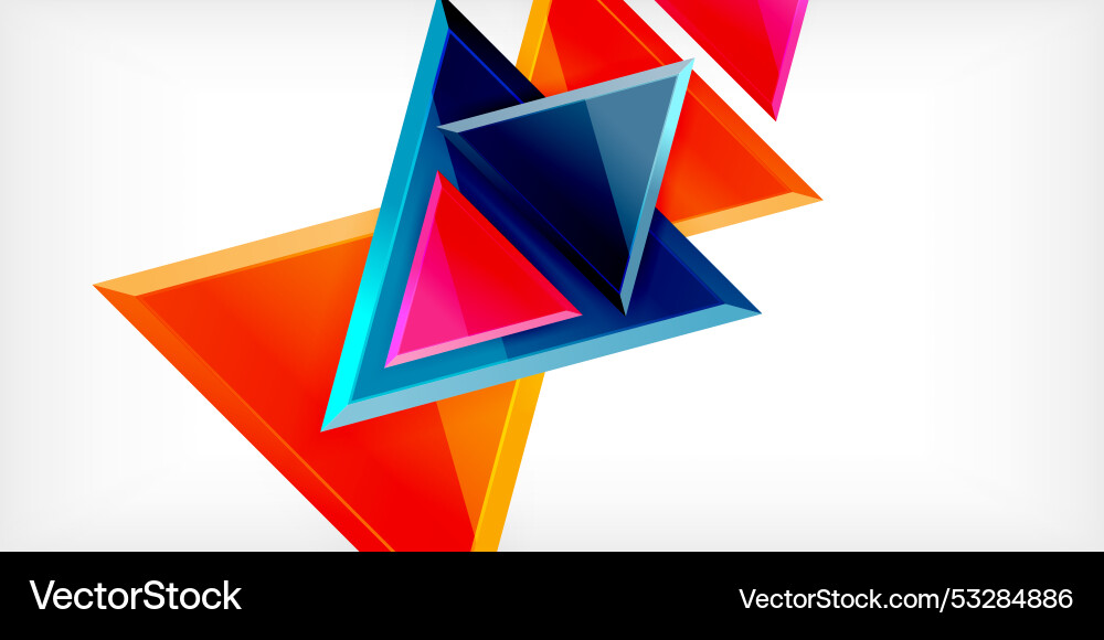 Abstract background - colorful triangles with 3d Vector Image
