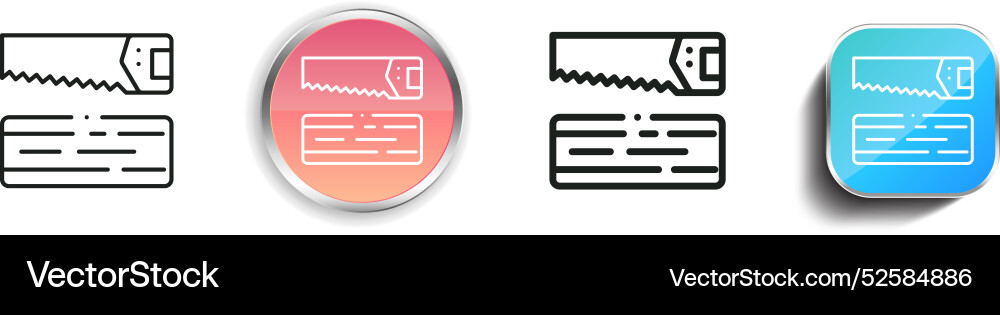 Carpentry icon thin linear regular and button vector image