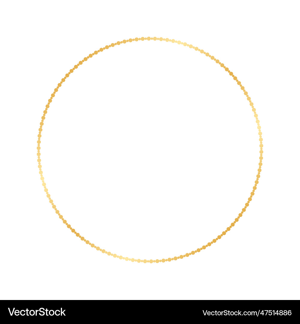 Golden round frame made with dots pattern Golden round frame made with dots pattern vector image