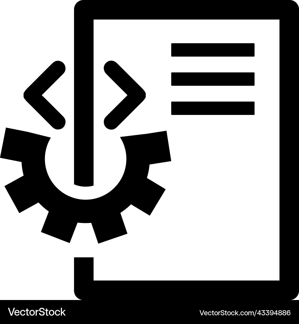 Html coding icon black vector image