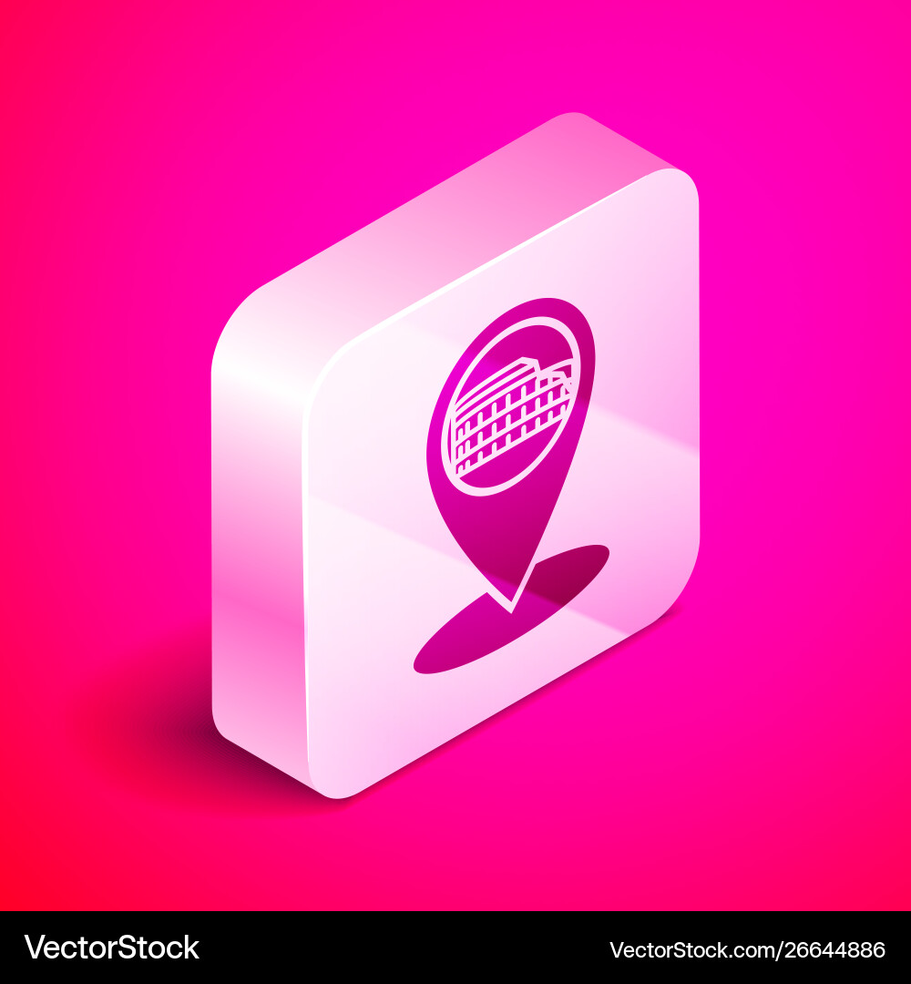 Isometric map pointer with coliseum in rome italy Isometric map pointer with coliseum in rome italy vector image