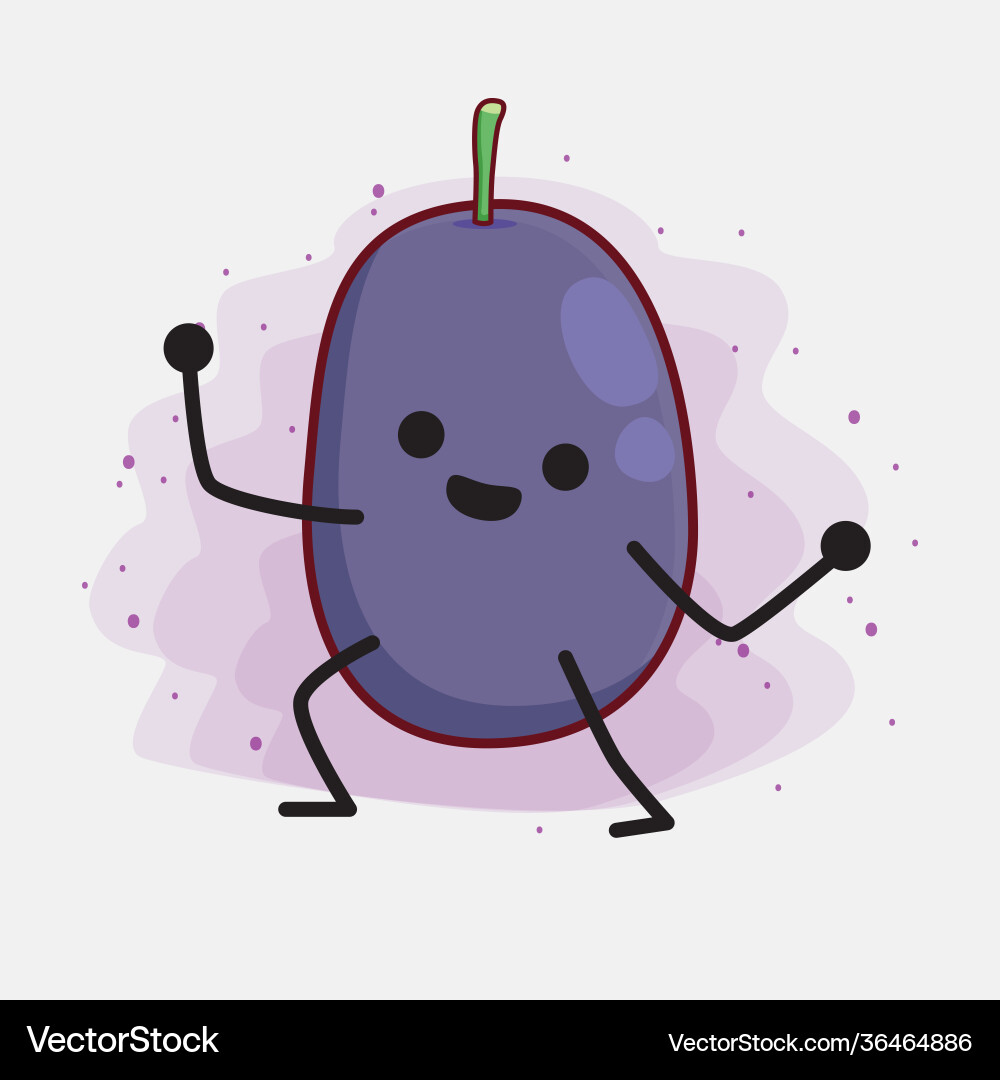 Java plum fruit cute character with simple face Vector Image