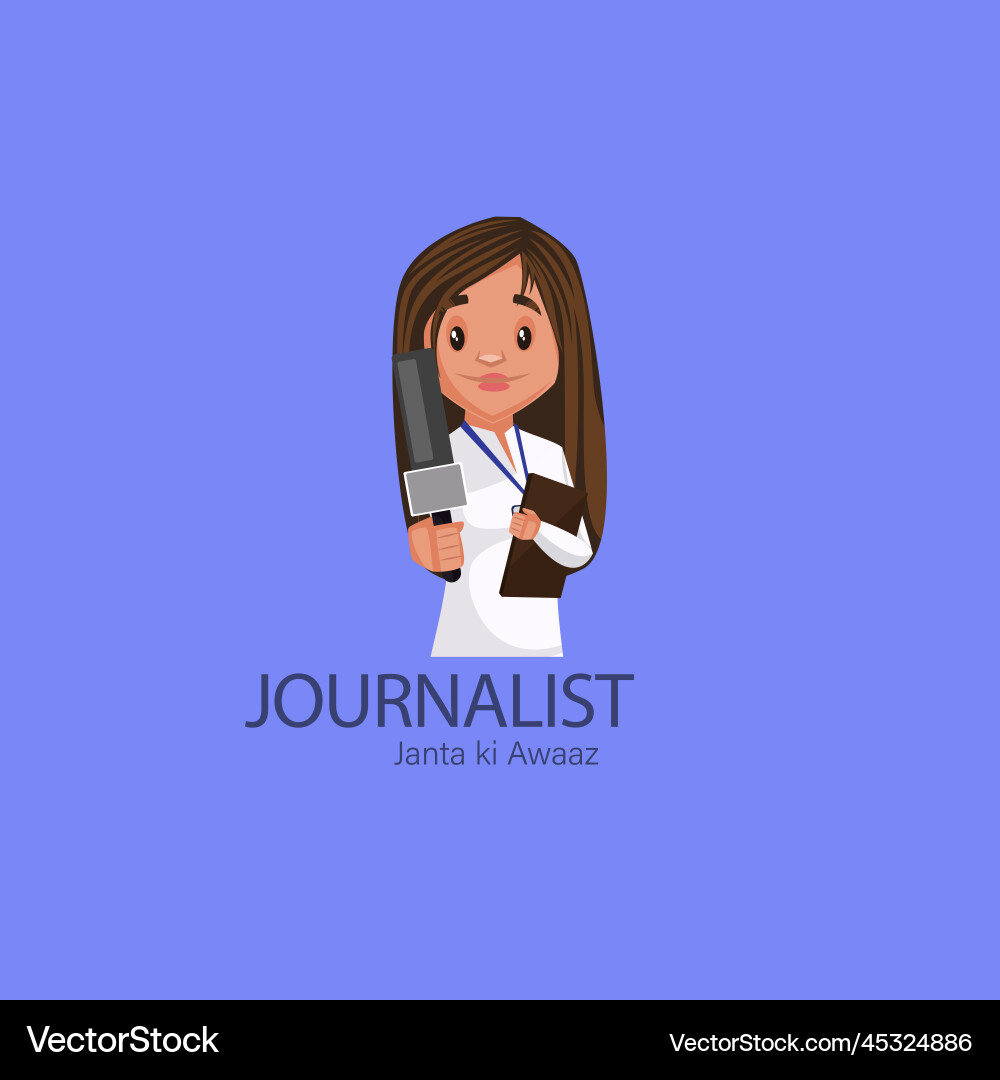 Journalist janta ki awaaz mascot logo vector image