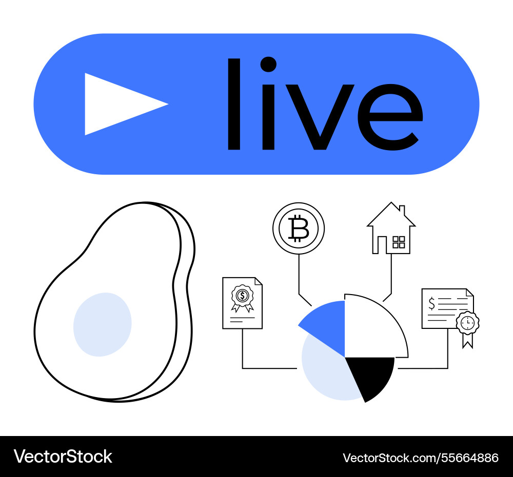 Live streaming concept with blockchain elements Live streaming concept with blockchain elements vector image