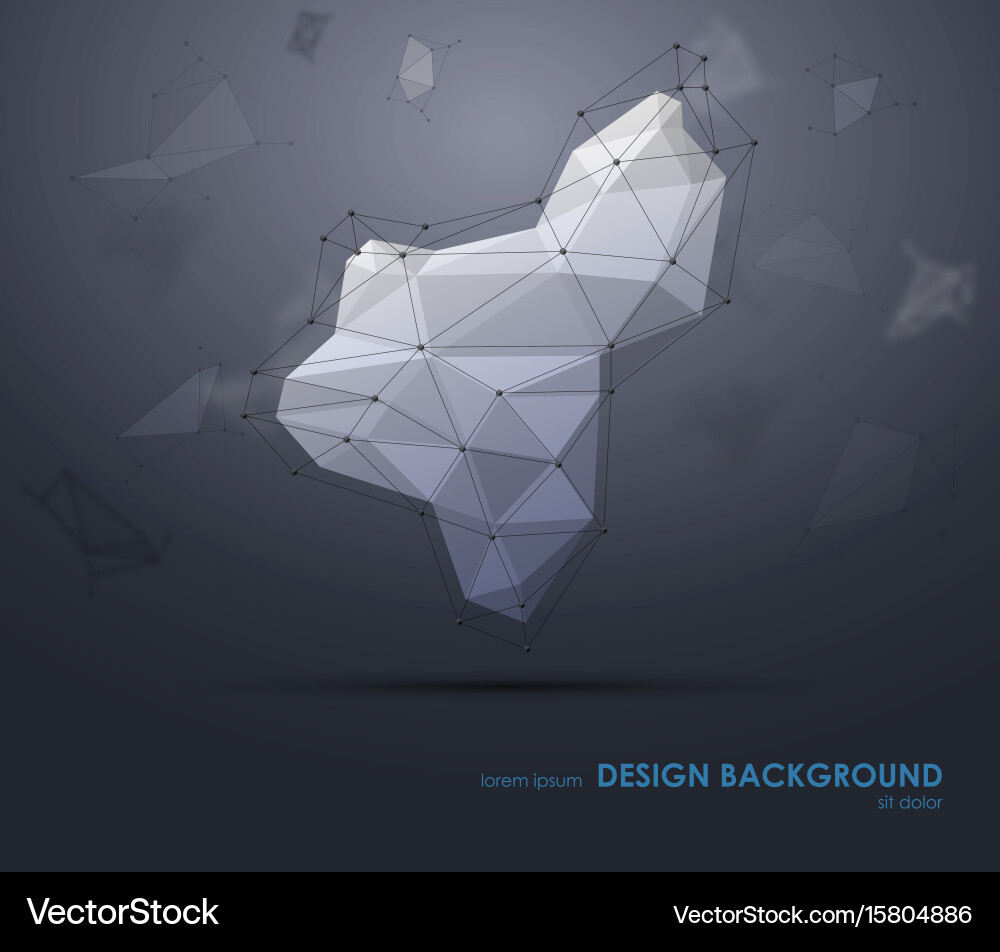 Low polygon geometry elements abstract geometric Vector Image