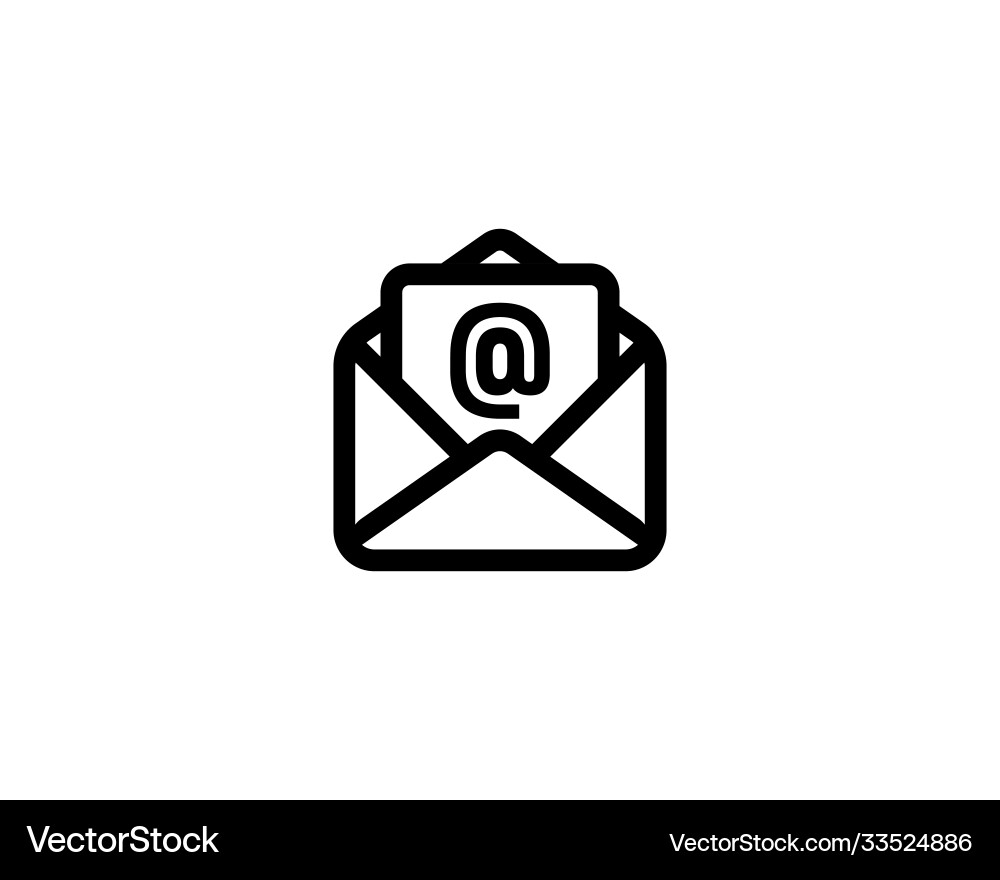 Mail email envelope line icon open Mail email envelope line icon open vector image
