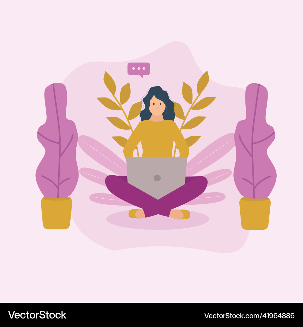 Man and computer Vector Image