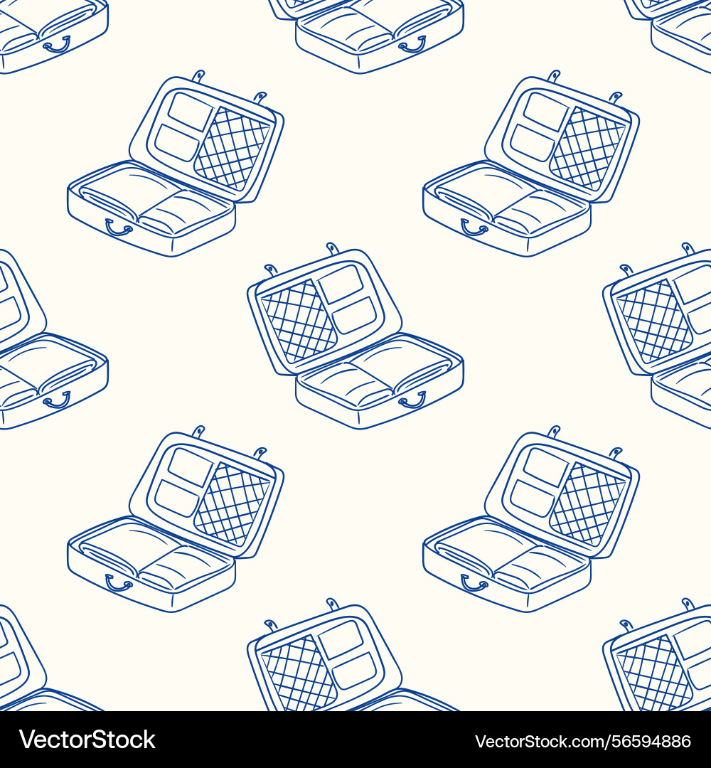 Pattern of open suitcases on a light background Pattern of open suitcases on a light background vector image
