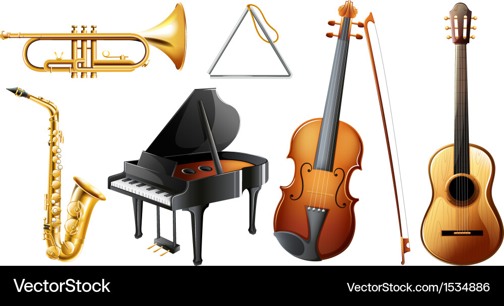 Set von Musikinstrumenten Vektorbild