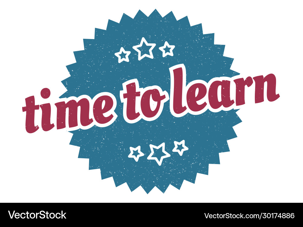 Time to learn sign round vintage Vector Image