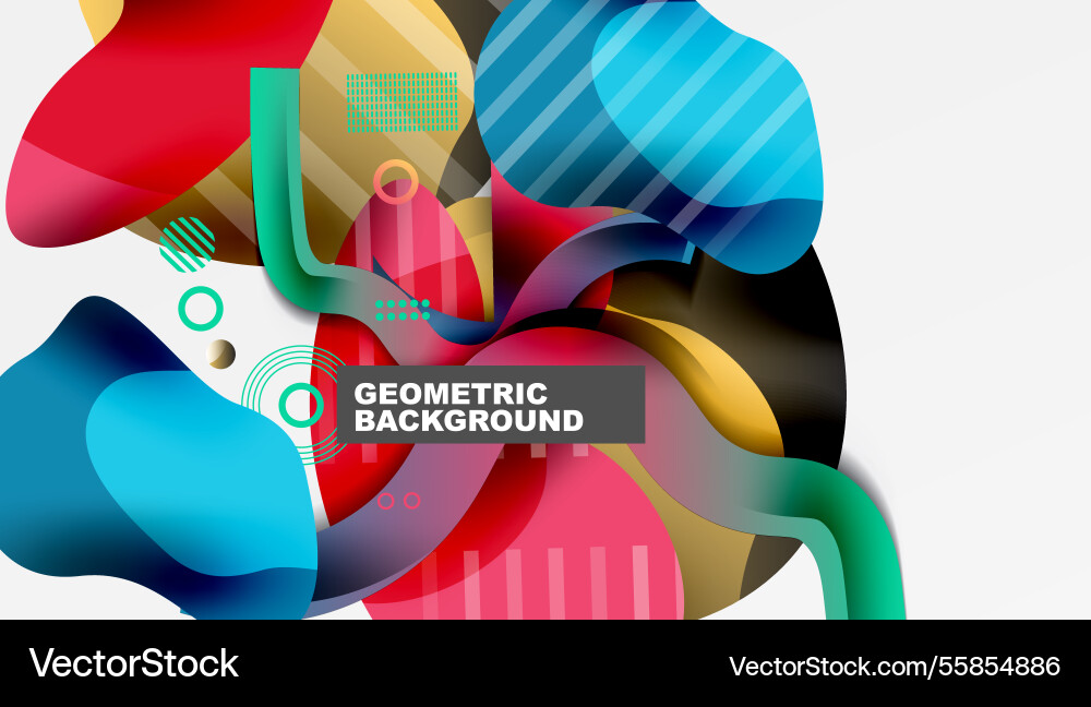 Vibrant abstract background overlapping shapes Vector Image