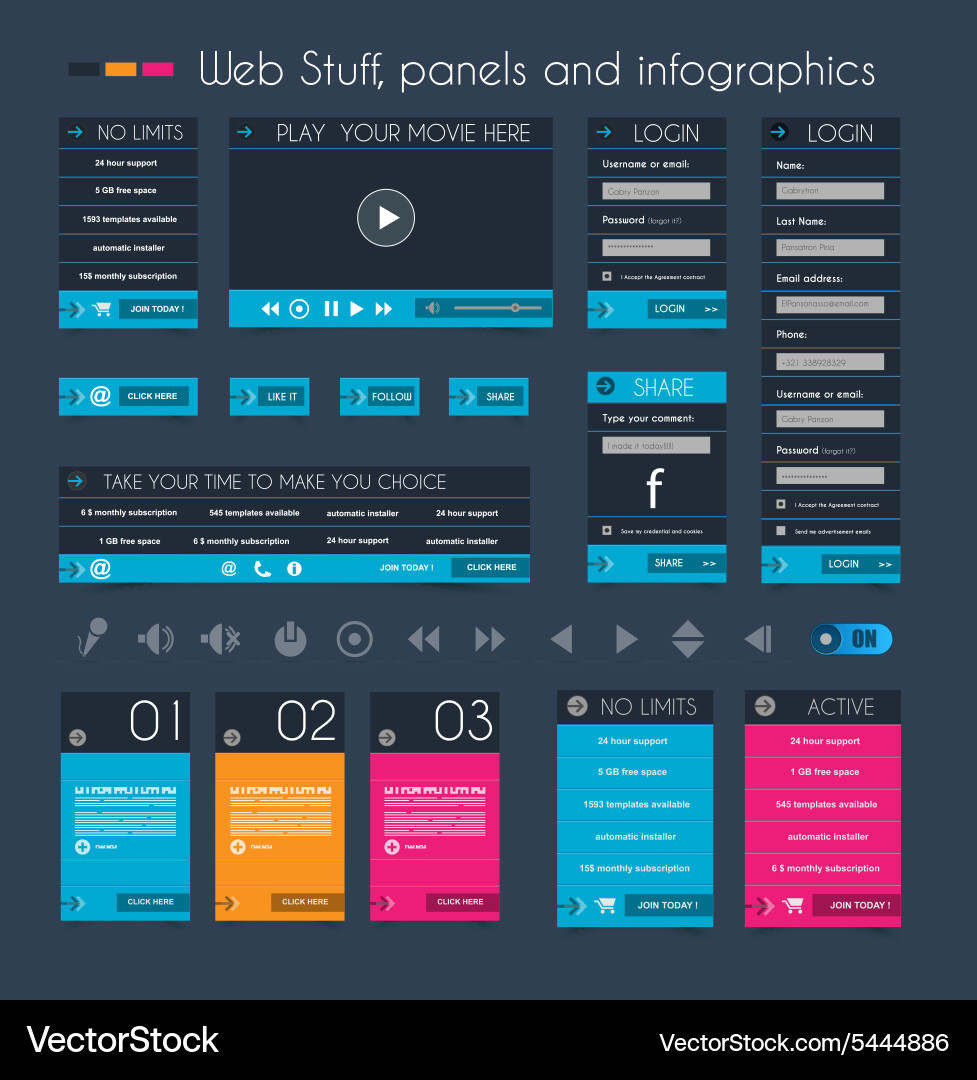 Web design stuff price panel and infographic – Royalty-Free Vector |  VectorStock, image size:977x1080