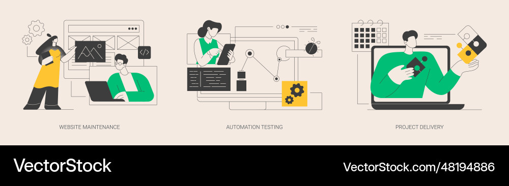 Web development and support abstract concept Web development and support abstract concept Vector Image