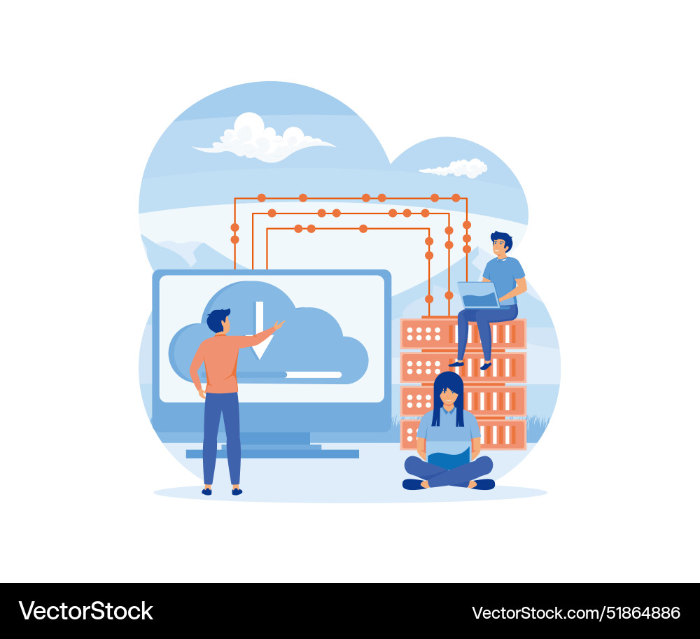 Webhosting Konzept Online-Datenbank-Server Webhosting Konzept Online-Datenbank-Server vektorbild